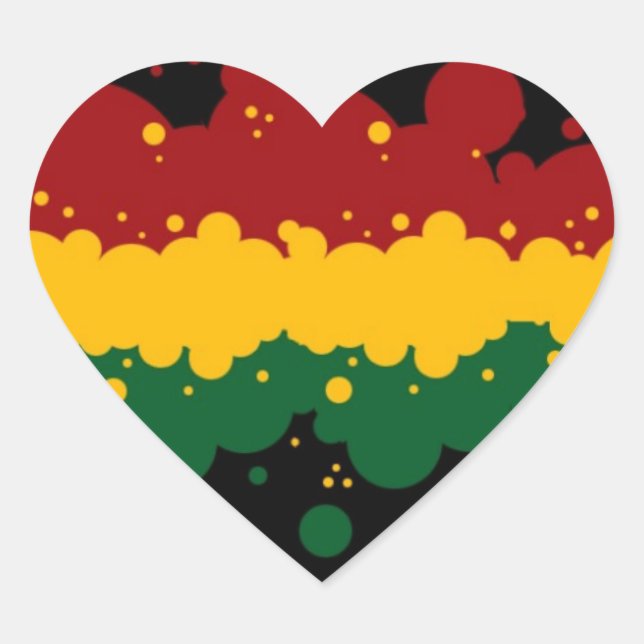 Sticker Cœur Rasta par Picona™ (Devant)