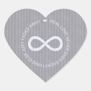 Sticker Cœur Rayure de gris d'infini d'amour