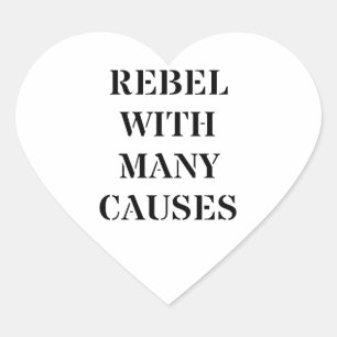 Sticker Cœur Rebel avec de nombreuses causes