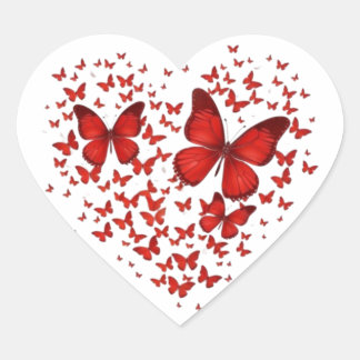 Sticker Cœur Red Butterfly Heart – A Symbol of Passion and Love