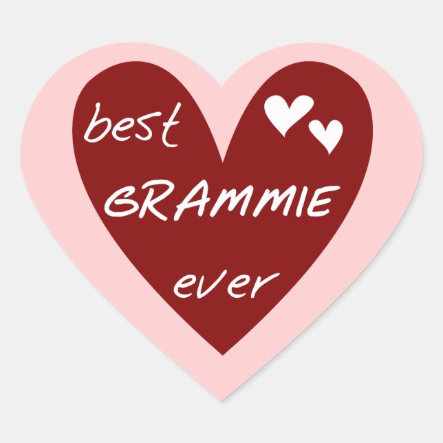 Sticker Cœur Red Heart Best Grammie Ever T-shirts et cadeaux (Devant)