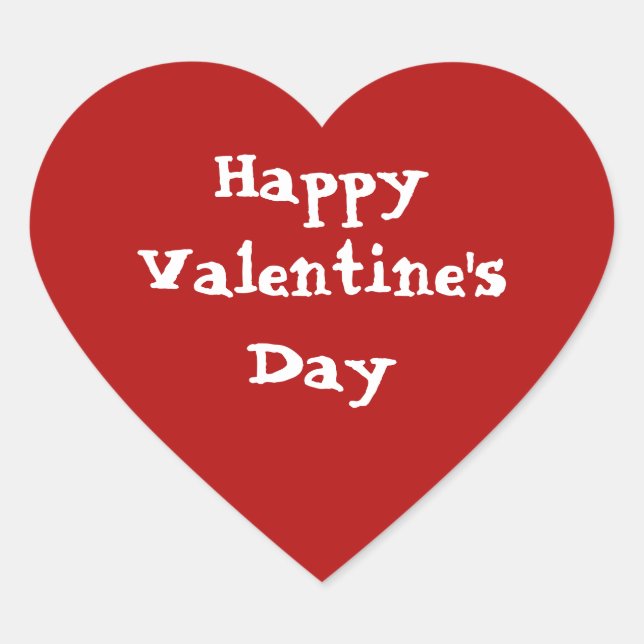 Sticker Cœur Red Heart ''Heureuse Sainte-Valentin, (Devant)