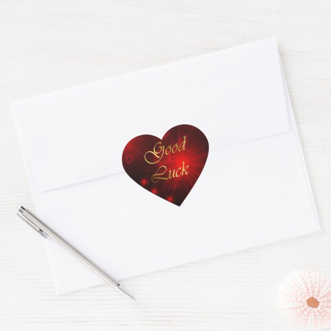 Sticker Cœur red hts stars good luck goler (Enveloppe)