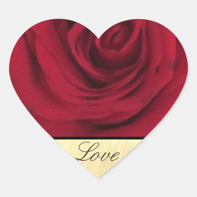 Sticker Cœur Red Rose Love (Devant)