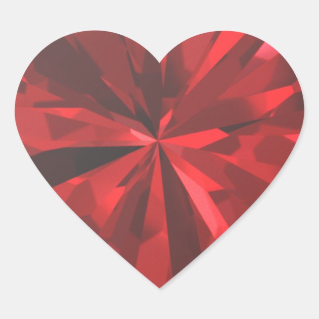 Sticker Cœur Red Ruby Diamond Saint Valentin (Devant)