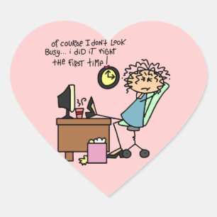 Sticker Cœur Redressez la première fois l'humour