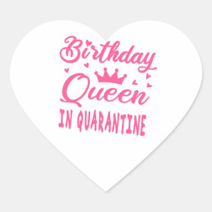 Sticker Cœur Reine d'anniversaire en quarantaine