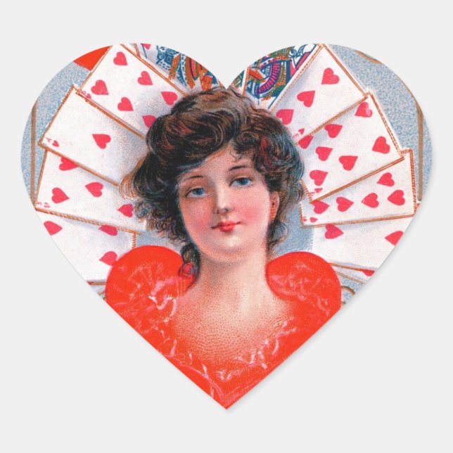 Sticker Cœur REINE DES COEURS, Saint Valentin (Devant)