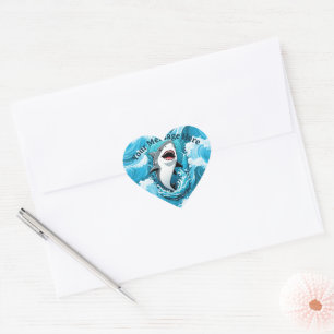 Sticker Cœur Rejoignez-nous pour un requin mordant
