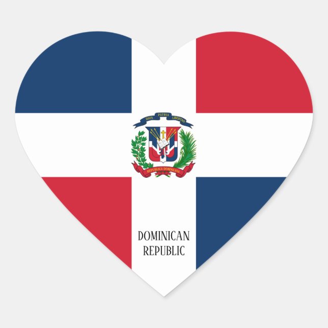 Sticker Cœur République Dominicaine Drapeau Patriotique (Devant)
