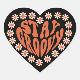 Sticker Cœur Restez Super Coeur Avec Fleurs
