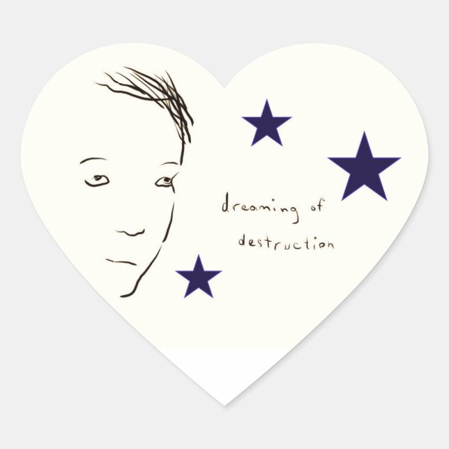 Sticker Cœur rêver de destruction (Devant)