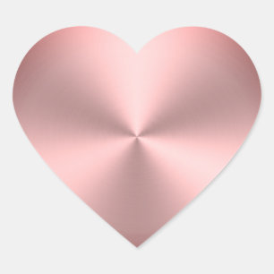 Sticker Cœur Revêtement rose moderne en métal brossé   Radial