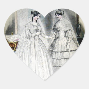 Sticker Cœur Robe de mariée Vintage Bride