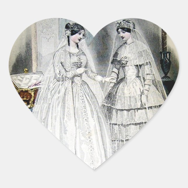 Sticker Cœur Robe Mariage vintage (Devant)