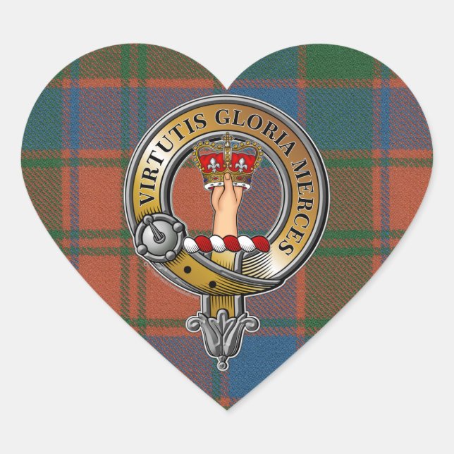Sticker Cœur Robertson Tartan & Badge (Devant)