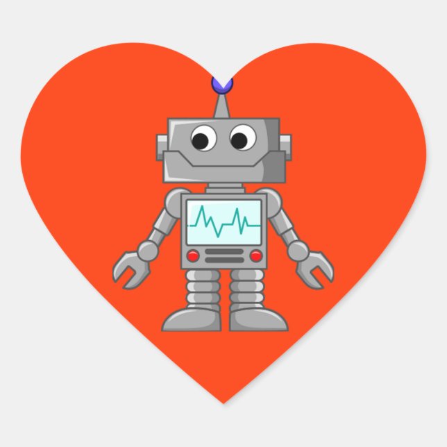 Sticker Cœur Robot Freak (Devant)