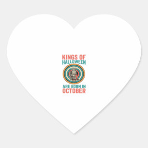 Sticker Cœur Rois d'Halloween octobre Anniversaire Vintage Chem