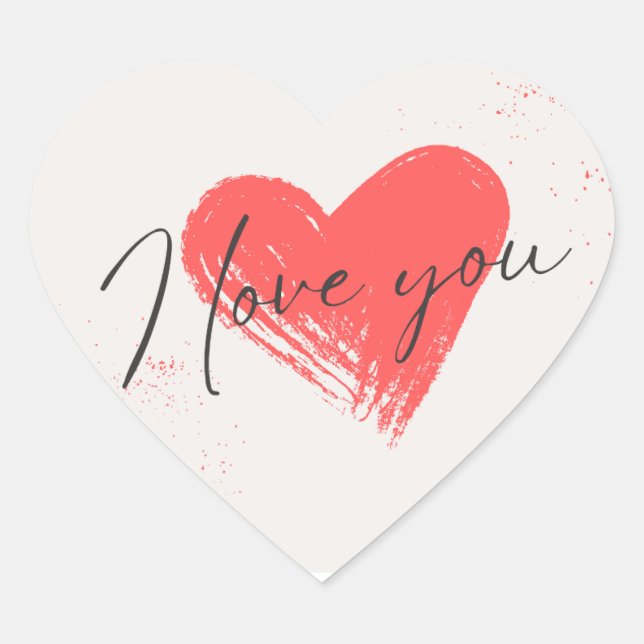 Sticker Cœur Romantic Love You (Devant)