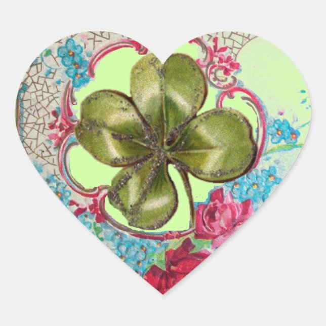 STICKER CŒUR ROMANTICA / COEUR SHAMROCK DE ST.PATRICK (Devant)