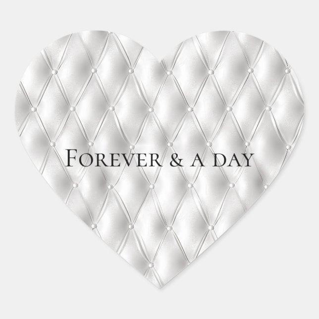 Sticker Cœur Romantique Blanc Faux Mariage en cuir (Devant)