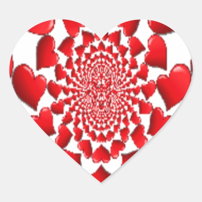 Sticker Cœur Romantique Red Hearts Art Motif Imprimer (Devant)