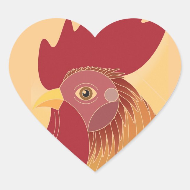 Sticker Cœur Rooster (Devant)