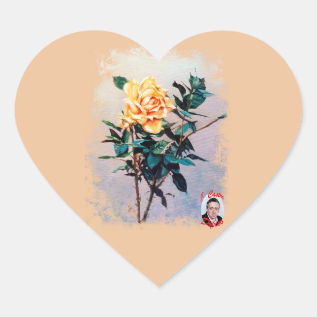 Sticker Cœur Rosa/Rose (Devant)