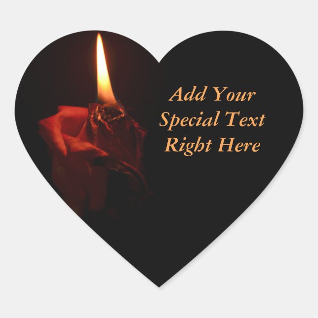 Sticker Cœur Rose à flammes (Devant)