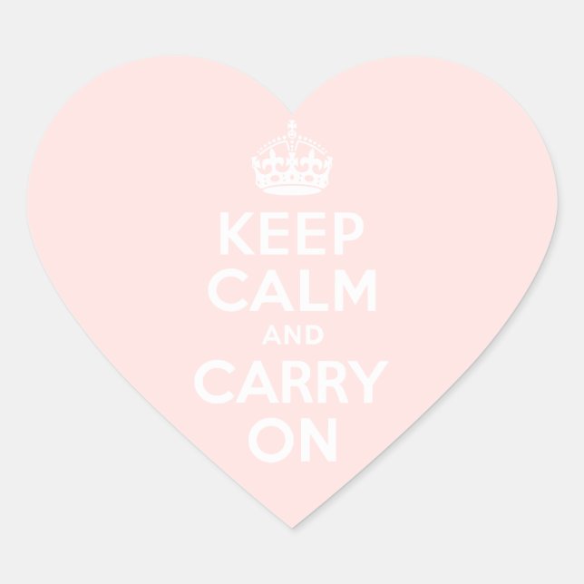 Sticker Cœur Rose bruyant Restez calme et continuez (Devant)