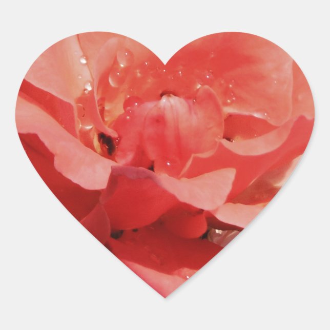 Sticker Cœur rose de pêche et détritus (Devant)