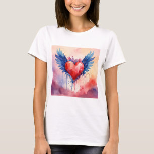 Sticker Coeur rose Design coeur femme t-shirt