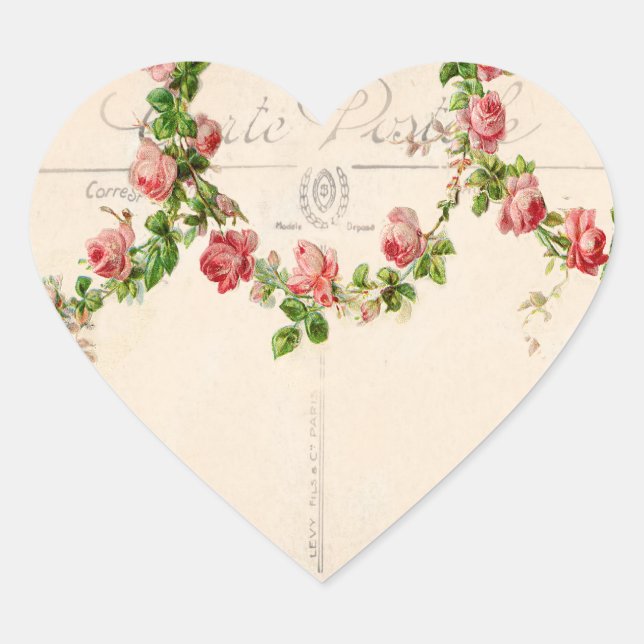 Sticker Cœur Rose français Swag (Devant)