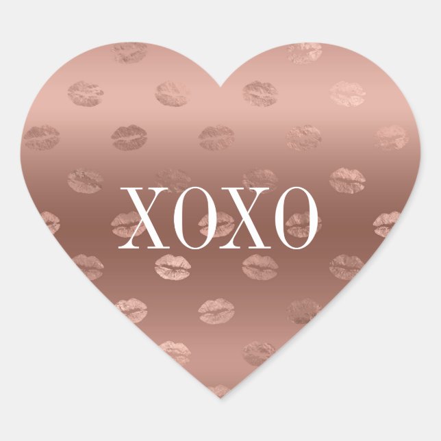 Sticker Cœur Rose Gold Kisses Lièvres (Devant)