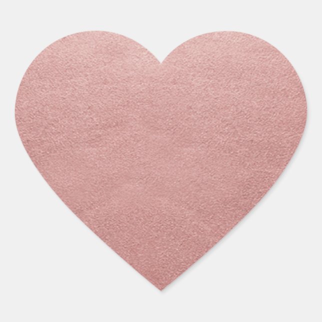 Sticker Cœur Rose Gold Pink Faux Foil Ajoutez votre texte ou vo (Devant)