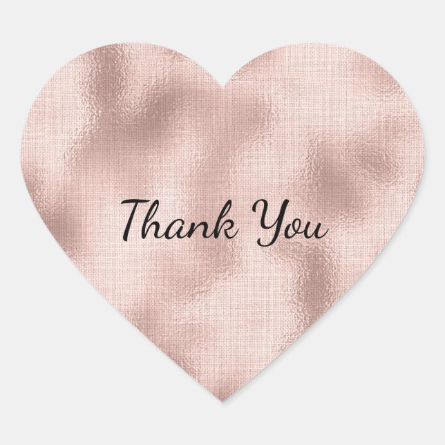 Sticker Cœur Rose Gold Rosé  (Devant)