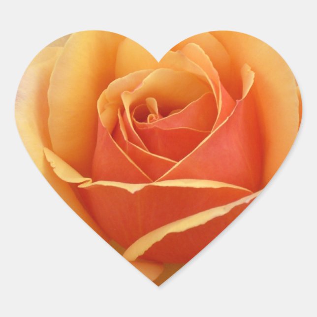 Sticker Cœur Rose orange (Devant)