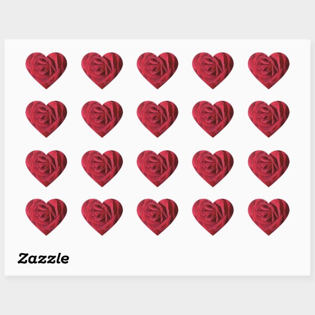 Sticker Cœur Rose rouge (Feuille)