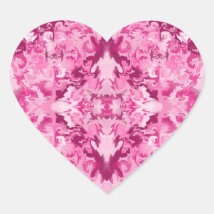 Sticker Cœur Rose sur rose