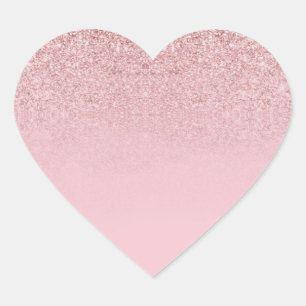 Sticker Cœur Rose tendance Parties scintillant or Blank Modèle 