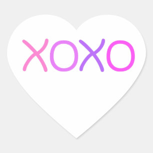 Sticker Cœur Rose, violet et lavande Xoxo charmant