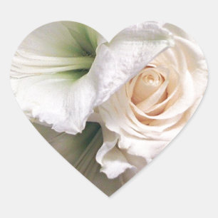 Sticker Cœur Roses de l'amour Lys de la vie_