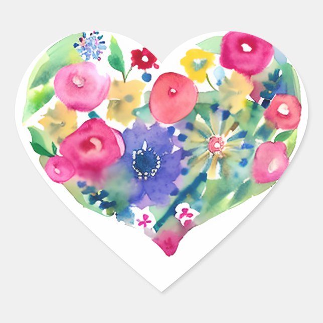 Sticker Cœur Roses roses roses roses roses roses roses rose (Devant)