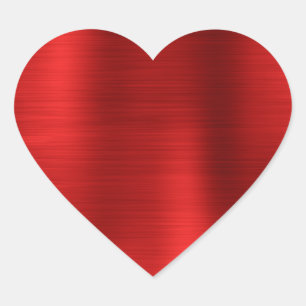 Sticker Cœur Rouge Métallisé Faux Vierge