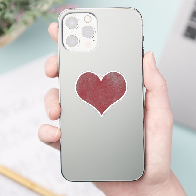 Sticker Coeur rouge mignon (Téléphone)