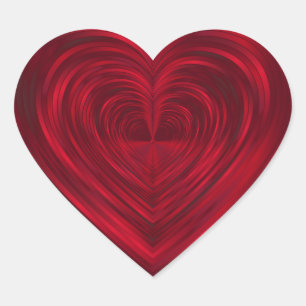 Sticker Cœur Rouge Psychédélique Créez Votre Propre Modèle Vier