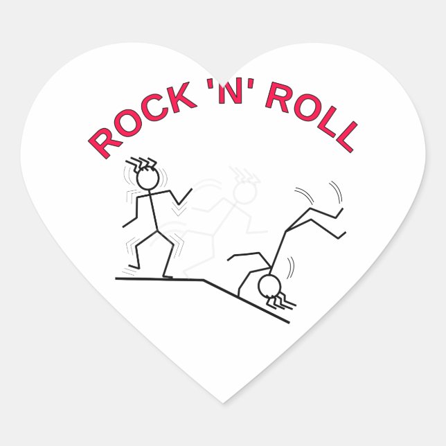 Sticker Cœur Rouleau Rock 'N' (Devant)