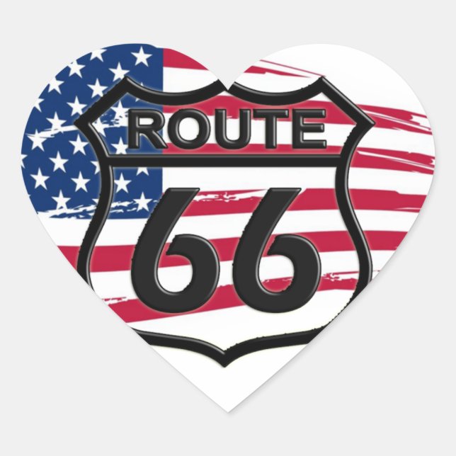 Sticker Cœur Route 66 (Devant)