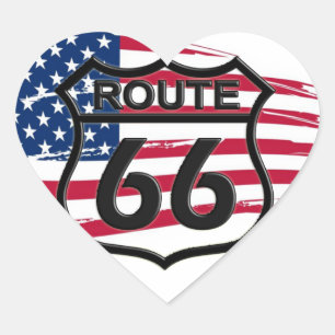 Sticker Cœur Route 66