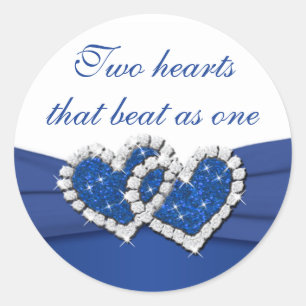 Sticker Coeur Royal Bleu et Blanc